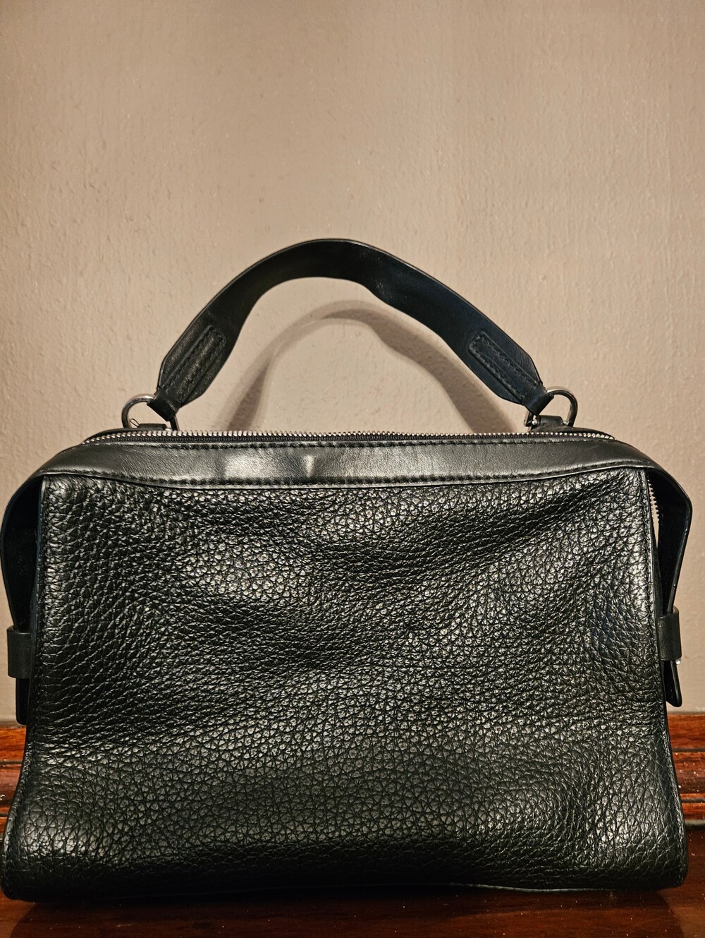 Michael Kors Black Textured Leather Toiletry Bag